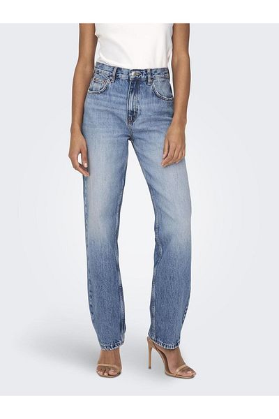 ONLY Düz kesim Jeans Onlrobyn Hohe Taille Gerade Geschnitten Jeans