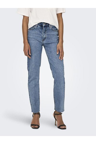 Only Straight-fit Jeans Onlemily Hohe Taille Gerade Geschnittene Jeans