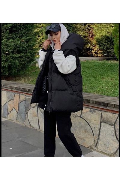 FISILTIBUTİK Hooded Puffer Vest