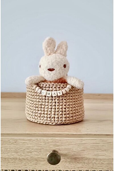 afralya home Çocuk Odası Dekoratif İsme Özel Sepet Dekoratif Hasır Sepet, Ask...