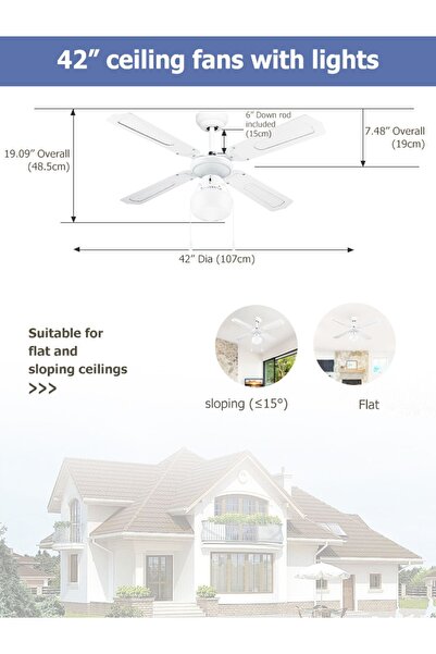 DLC GROUP DLC POYRAZ TAVAN VANTİLATÖRÜ BEYAZ 107 CM