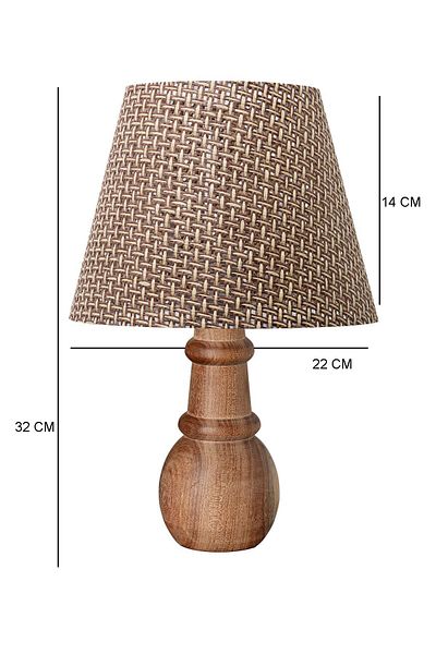 EFLIGHTDESIGN Modern Stylish Coffee Color Wooden Walnut Lampshade Bedroom and Living Room Table