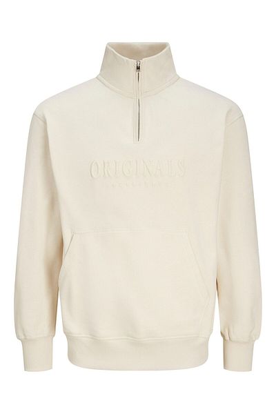 Jack & Jones Sweatshirt mit halbem Reißverschluss, bedrucktes Sweatshirt