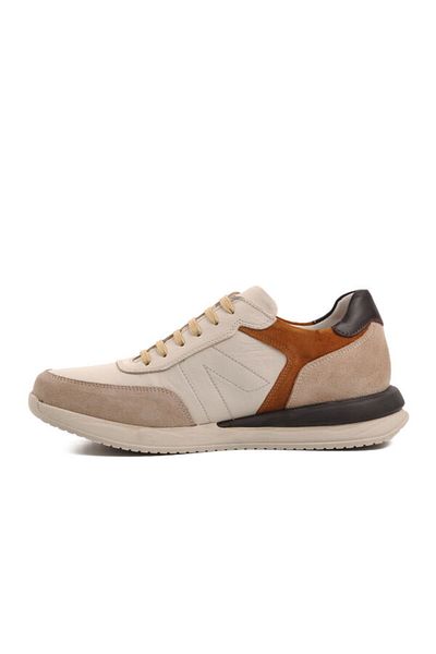 Freefoot Δωρεάν Ανδρικά παπούτσια Casual Foot Beige Tan εσωτερικά και εξωτερικά από γνήσιο δέρμα
