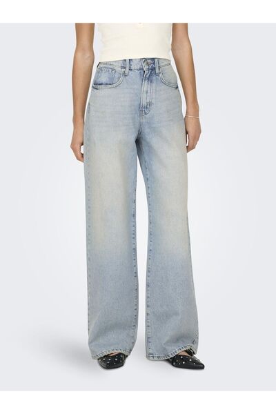 ONLY Jeans Mit Weitem Bein Onlhope Hohe Taille Weiter Beinschnitt Jeans