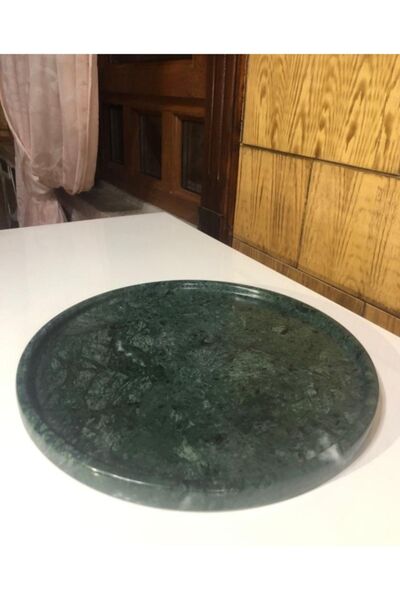 fymermertasarım Yeşil Mermer Sunum Tepsisi