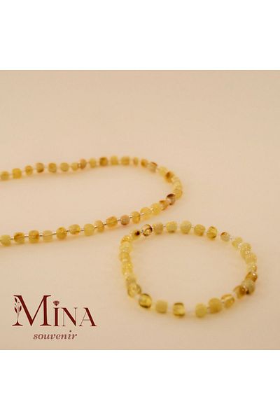 Mina Souvenir Original Certified Amber Baby Necklace and Bracelet Set