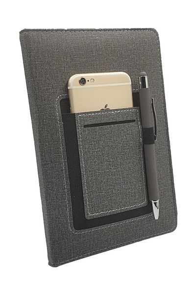 Gülay AVM Notebook Thermo Leather Undated Lined 13x21 Size Phone Business Card Holder Pocket Agenda 2415 Notebook