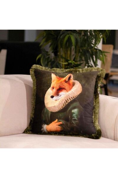 Adawall السيد فوكس وسادة رمي مزخرفة