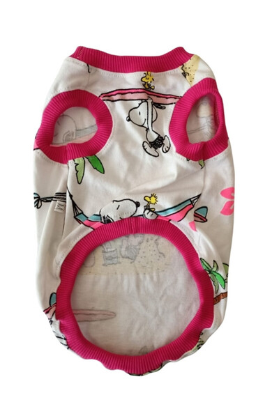 Gobo فستان سنوبي منقوش بأكمام وردية للقطط والكلاب - مقاس متوسط 2