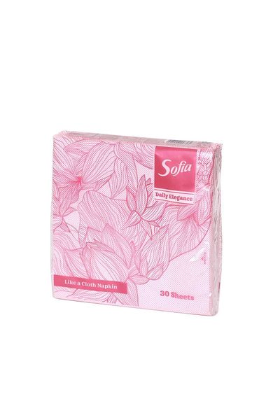Sofia Fabric Textured Luxury Pink Napkin 33X33 cm - 30 Pieces
