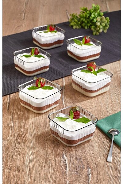 Stile Cucina 6 Piece Square Presentation Bowl Set Dessert and Snack Bowl 6lım...