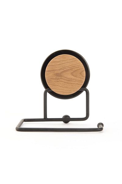 Metalife Black Wc Paper Holder - 12 cm