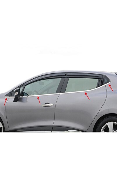 MYTUNİNG Renault Clio 4 Hb Krom Cam Çıtası 2012-2019 Arası 8 Prç Paslanmaz Çelik