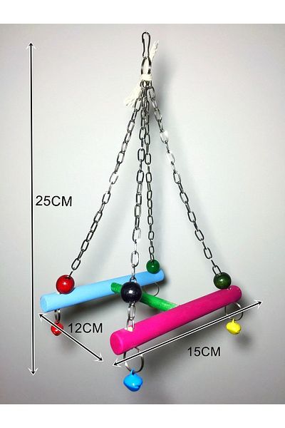 Ciko Kafes Colorful Swing with Chain for Birds