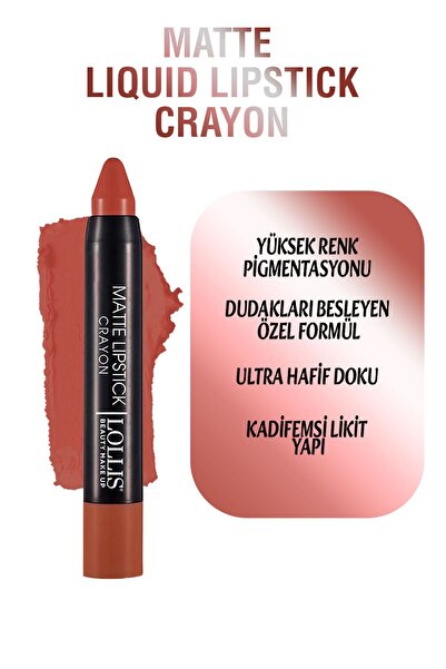 Lollis Matte Lipstick Crayon 04 / Mat Kalem Ruj 04