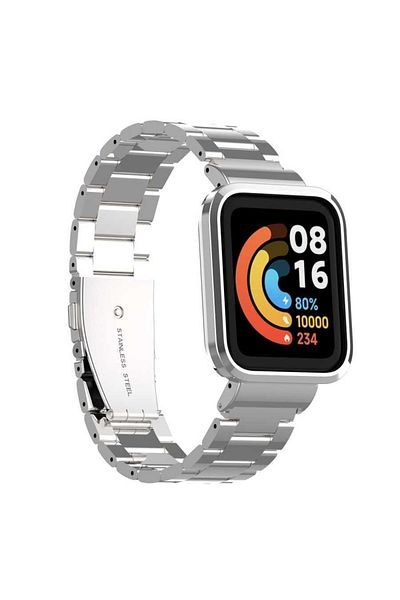 Fibaks حافظة متوافقة مع ساعة Xiaomi Mi Watch Lite مع مشبك من الفولاذ المقاوم للصدأ وحزام معصم