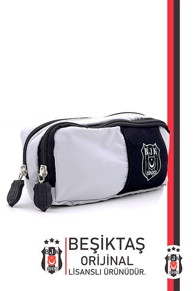 Beşiktaş Double Eyed White Parachute Fabric Pencil Case