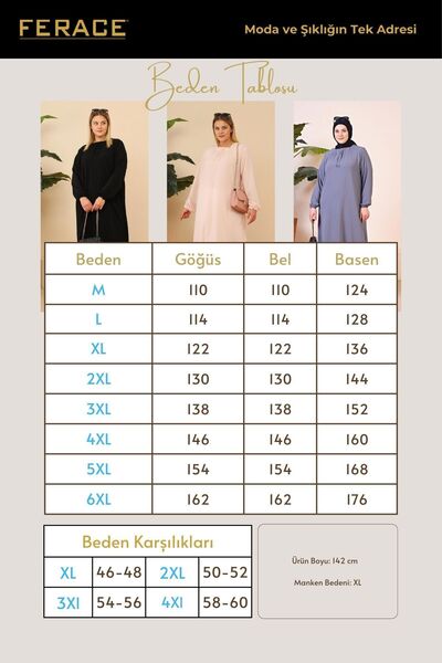 Ferace Hijab Rochie de damă mărime mare, cu potrivire confortabilă, viscoză, kaki