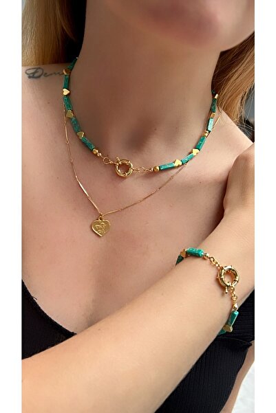 Kutcha Accessories Kutcha Varisit Doğltaş 2li Kolye Kolye Ve Bileklik Takı Seti