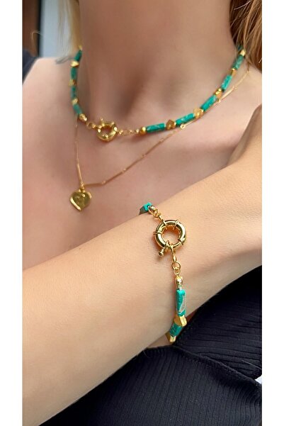 Kutcha Accessories Kutcha Varisit Doğltaş 2li Kolye Kolye Ve Bileklik Takı Seti