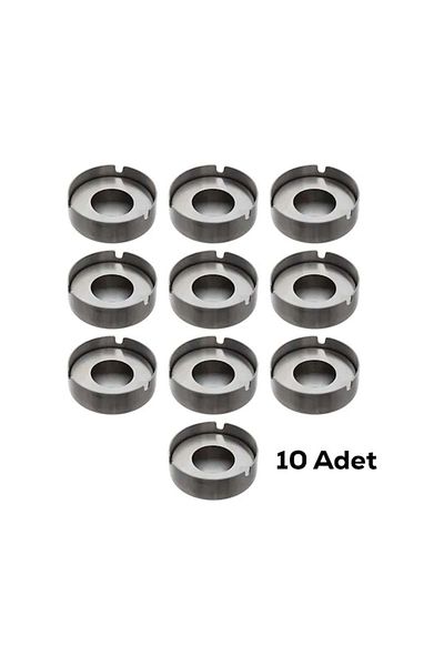 Doğuş Mutfak 10-PCS Large Size Stainless Steel Ash Tray - Chrome Ashtray 10 Cm