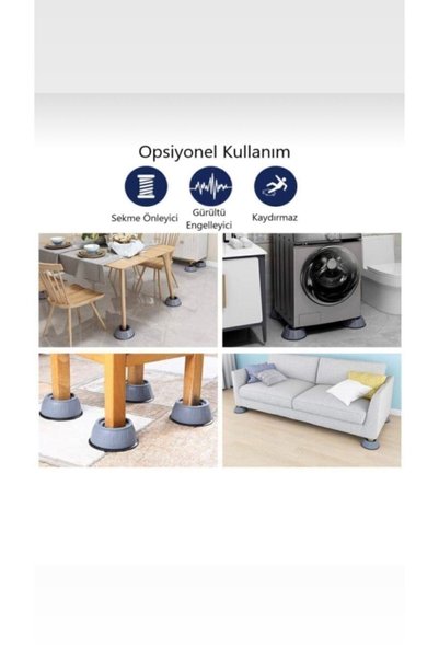 Genel Markalar Gürültü Engelleyici Kaymaz Titreşim Önleyici Ayak Pedleri Çamaşır Makinesi Stoper 4 Lü Set