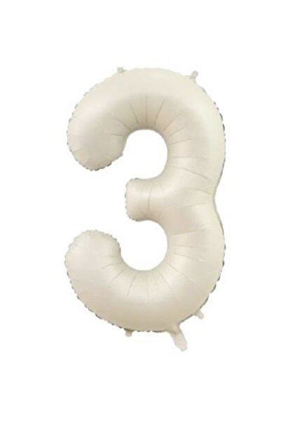 Öztürkpartievi Krem Rengi Satin Rakam Folyo Balon