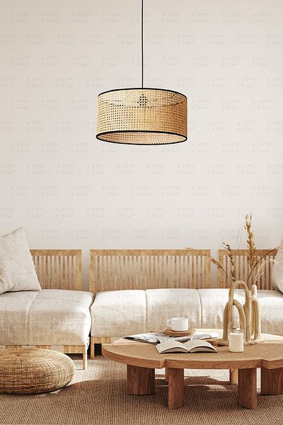 Naturel Home Hazeran Chandelier 30cm - Scandinavian Modern Bohemian Rattan Lighting