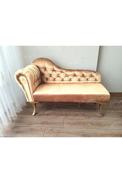 aldagelsin Dekoratif Bihter Koltuk Josefin Puf 120 cm Gold Ayak