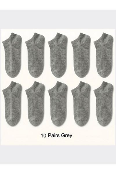 MY MENORA SOCKS 10 чифта сиви къси дамски чорапи до глезена