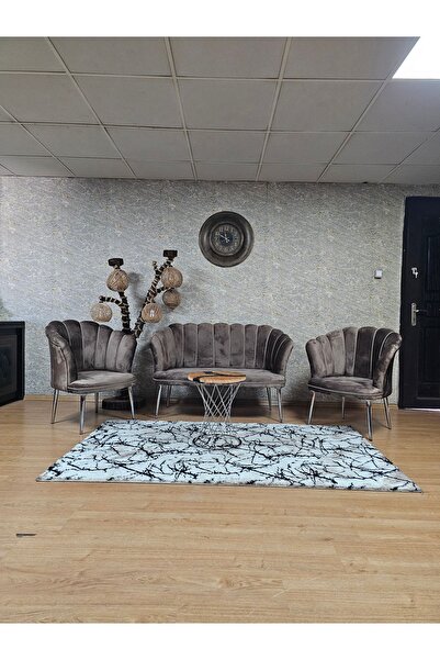 ZAFİR Papatya Çay Seti Koltuk Takımı Krom Sivriltme Ayak, Balkon, Salon, Ofis...