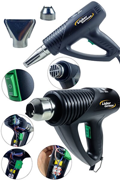 Lieber German Alman 2400 Watt Hybrid Motorlu Akım Korumalı Bakır Rezistans 2 Kademeli Sıcak Hava Isı Tabancası