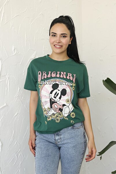 Poliyance Micky Yeşil Tişört