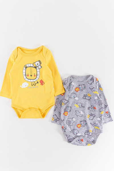 Babymod Figured 2-Piece Baby Boy Snap Fastener Bodysuit Set