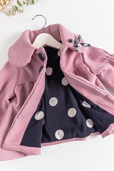 Babymod Baby Girl Coat with Balloon Sleeves and Collar