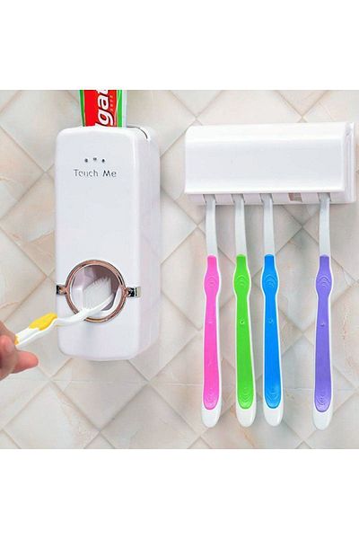 VANCL Automatic Toothpaste Squeezer And Toothbrush Hanger