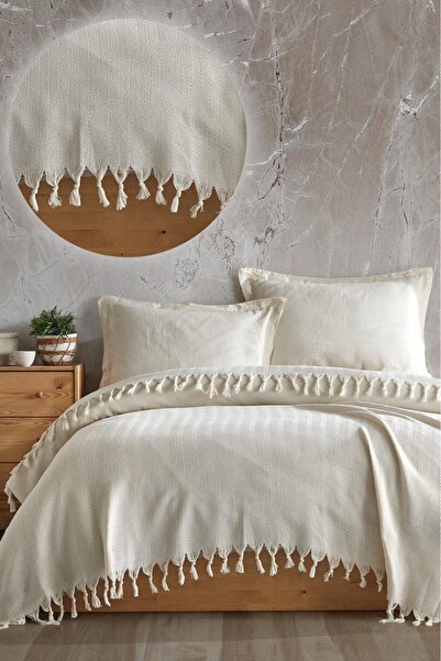 Genel Markalar Çift Kişilik Yazlık Pike&pike Takımı Düz Çizgi Desenli 200x230 Cm