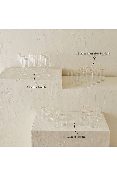 Bella Maison Premium Glass-Goblet Set 36 Gold