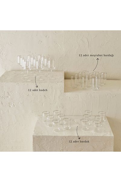 Bella Maison Premium Glass-Goblet Set 36 Pieces Silver