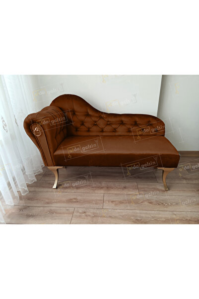 aldagelsin Dekoratif Bihter Koltuk Josefin Puf 130 cm Gold Ayak