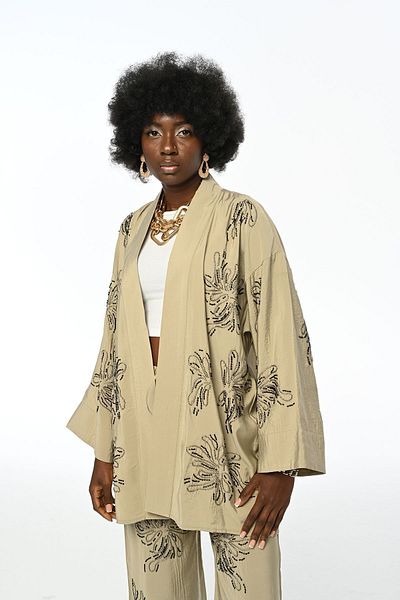 Orfeo Negro WOMEN'S STONE EMBROIDERED CHIMMONY JACKET