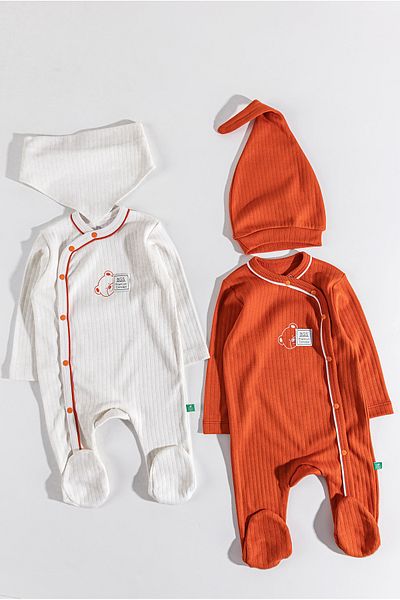 Babymod Teddy Bear Printed 2-Piece Long Sleeve Baby Girl/Boy Jumpsuit Set