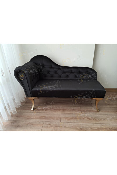 aldagelsin Dekoratif Bihter Koltuk Josefin Puf 110 cm Gold Ayak