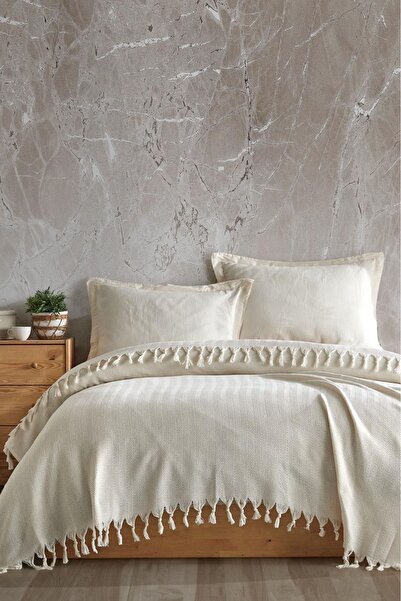 Genel Markalar Çift Kişilik Yazlık Pike&pike Takımı Düz Çizgi Desenli 200x230 Cm