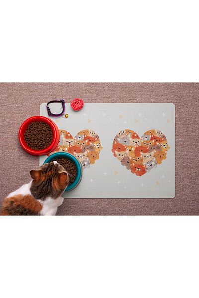 MARSA 50x30 Machine Washable Cat-Dog Pet Food and Water Coaster