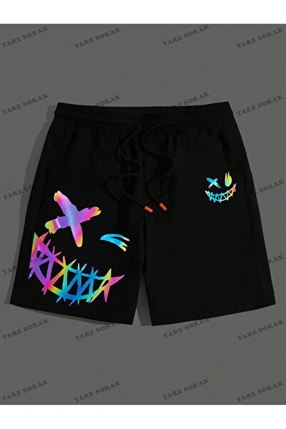 Kalic Studio Pantaloni scurți de vară retro unisex Harajuka Anime Y2K - KOD-1...