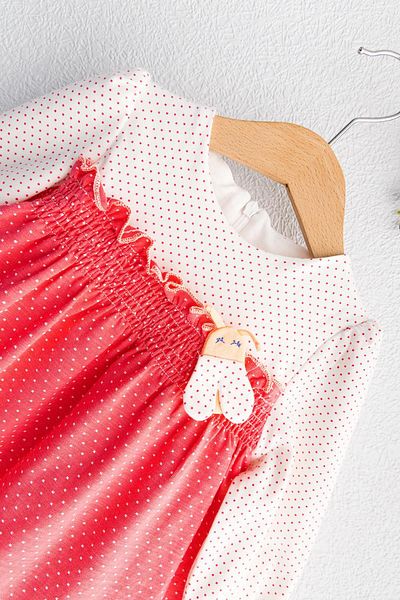 Babymod Polka Dot Patterned Laced Long Sleeve Baby Dress