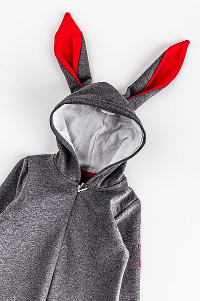Begisa Baby Girl/Boy Jumpsuit with Rabbit Ears and Front Zipper