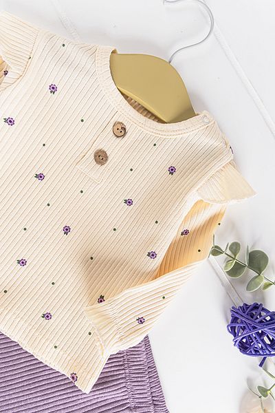 Babymod Floral Patterned Frilly 2-Piece Baby Girl Set